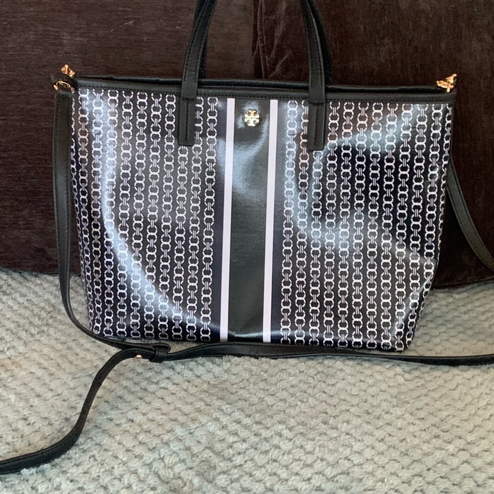 Tory Burch Navy/White Tote